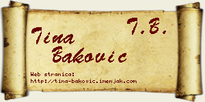 Tina Baković vizit kartica